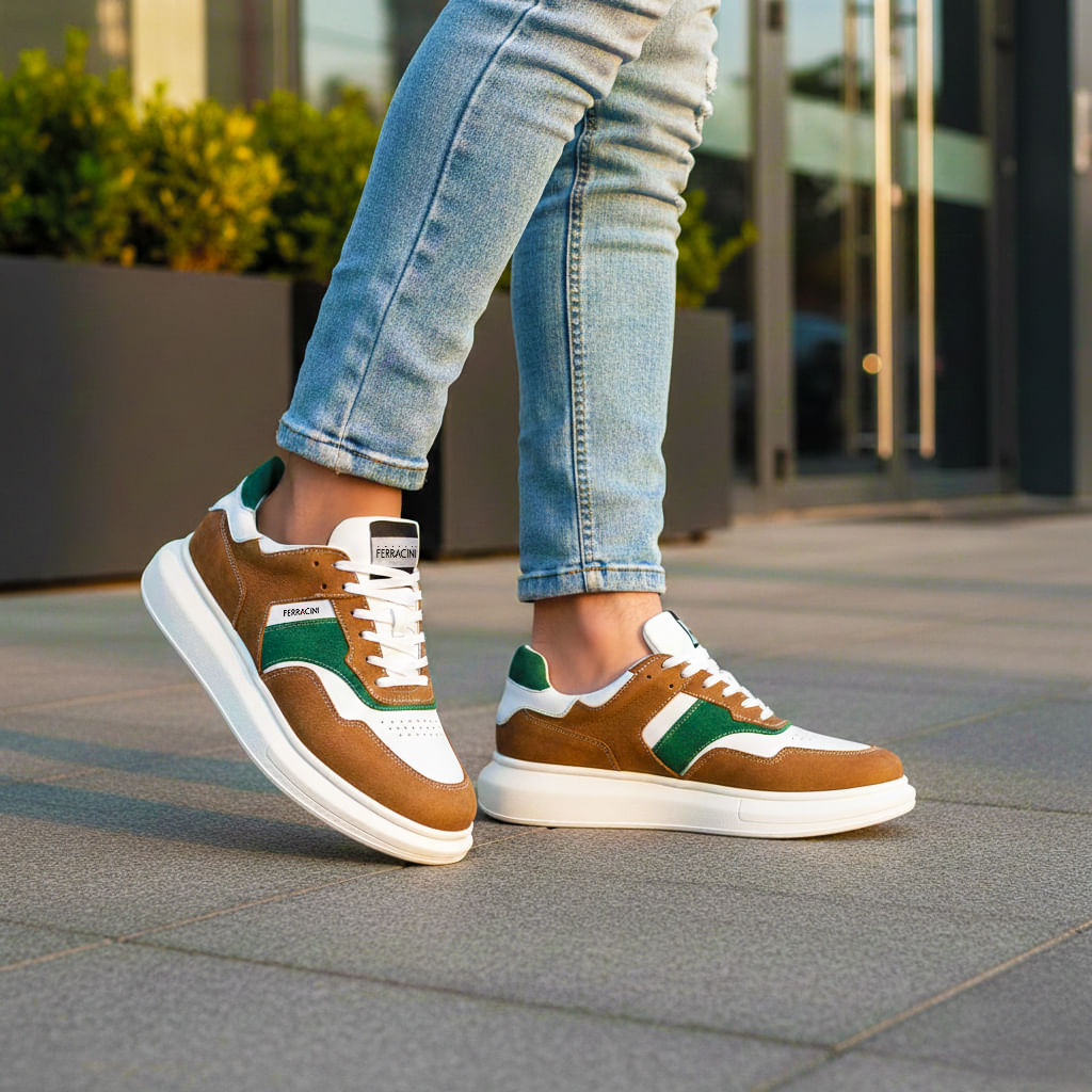 Sneaker Masculino de Couro Caramelo Impulse | Ferracini - Image 2