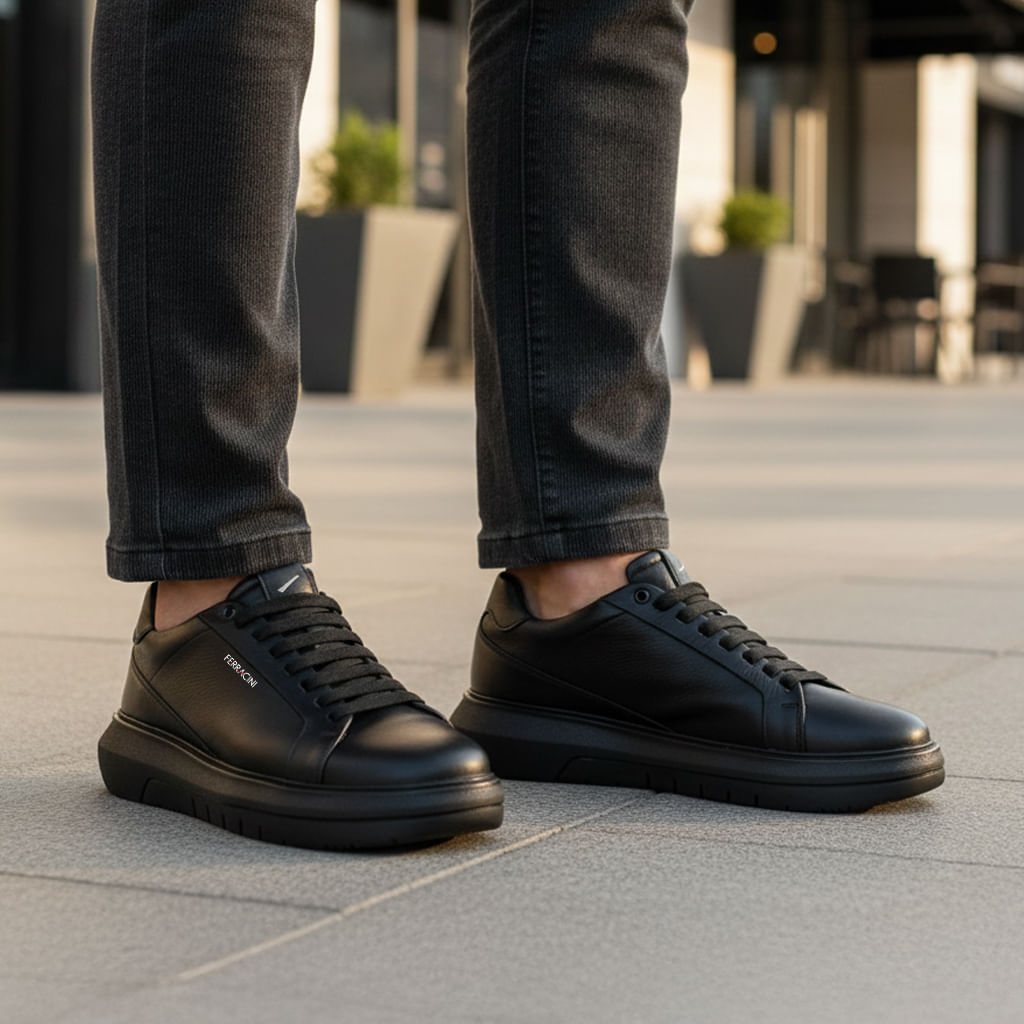 Sneaker Masculino de Couro Preto Energy | Ferracini - Image 2