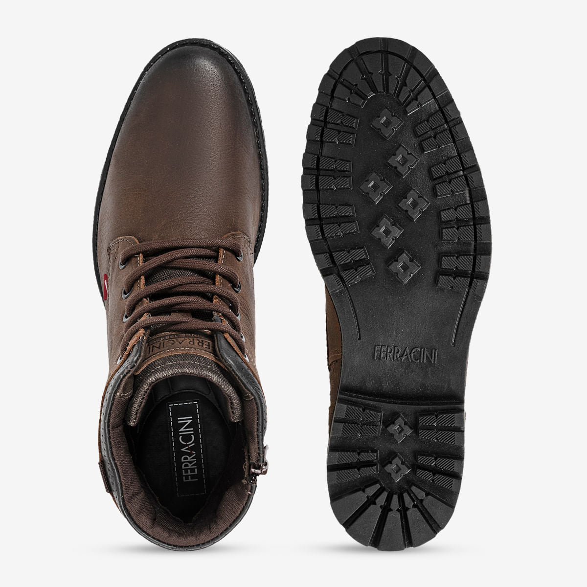 Bota Masculina de Couro Café Cross | Ferracini - Image 3