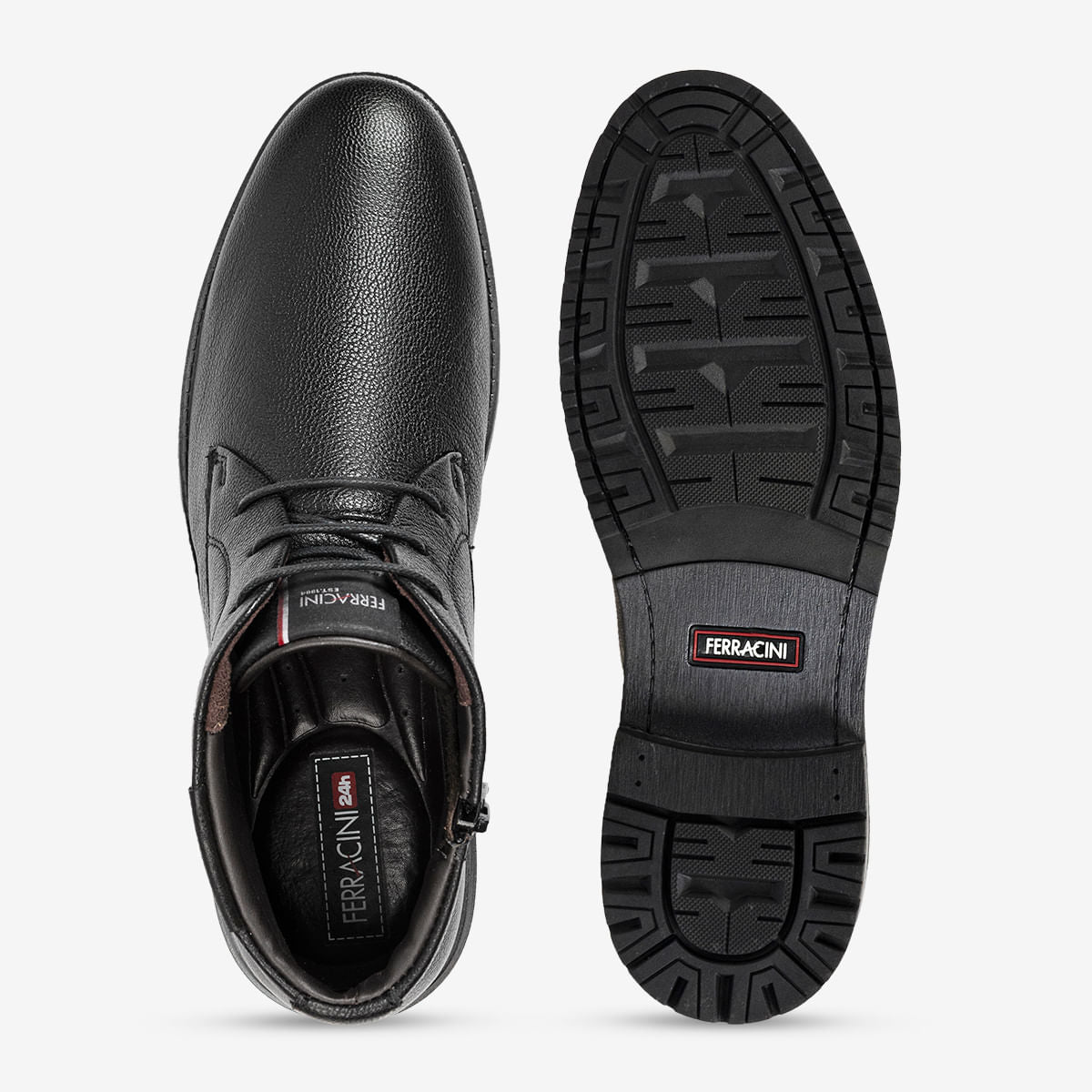 Bota Masculina com Zíper de Couro Preta Bagdá - Image 3