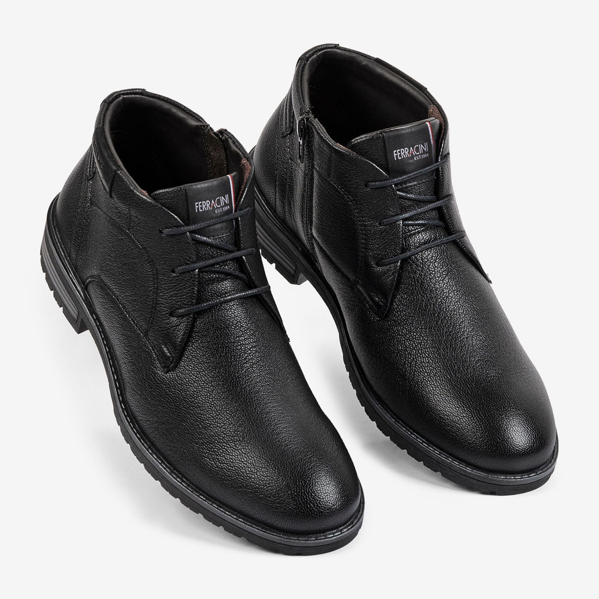 Bota Masculina com Zíper de Couro Preta Bagdá - Image 2