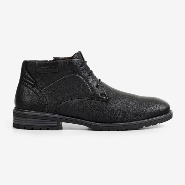 Bota Masculina com Zíper de Couro Preta Bagdá