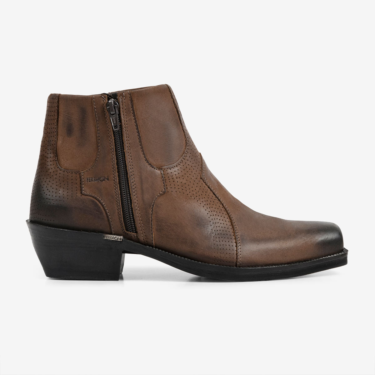 Bota Masculina de Couro Café New Country
