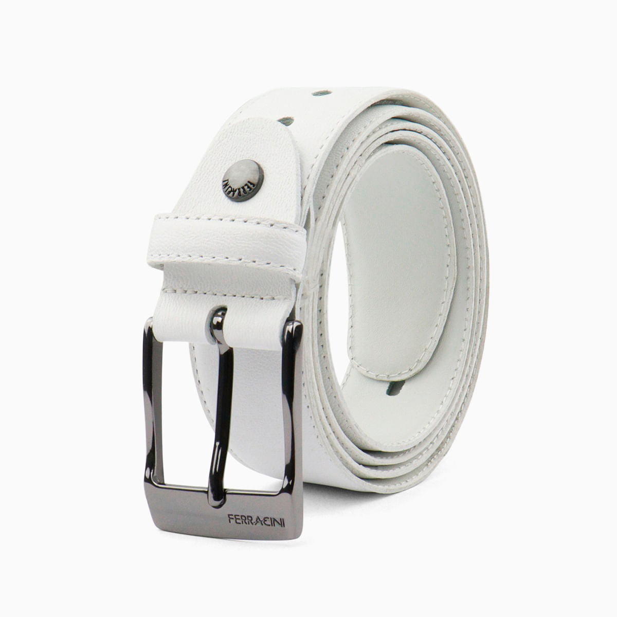 Cinto Ferracini Masculino Branco Couro