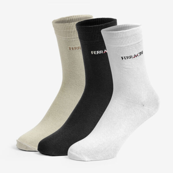 Kit de meias Branca/Areia/Preta | Ferracini