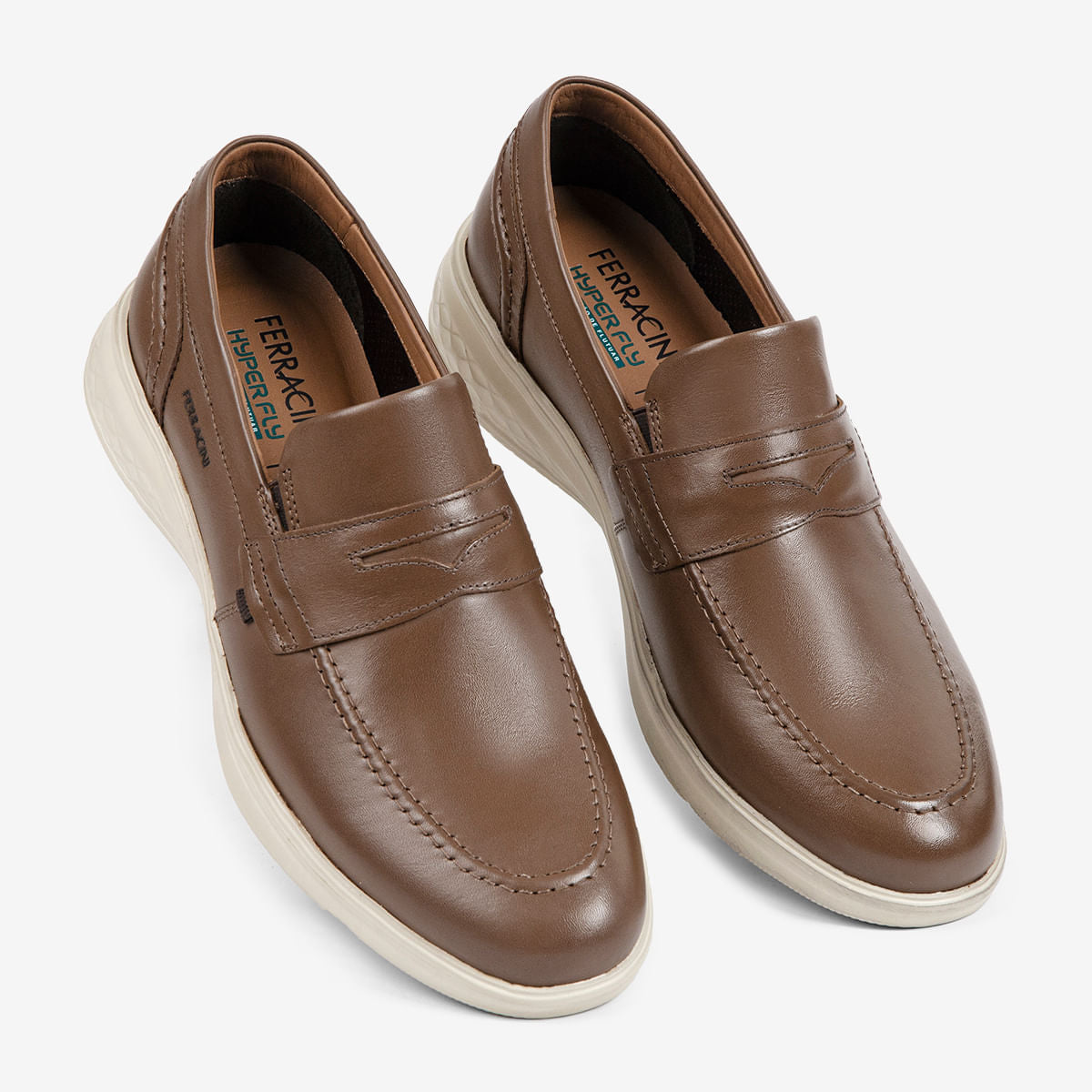 Loafer Social Masculino de Couro Conhaque Porter | Ferracini - Image 3