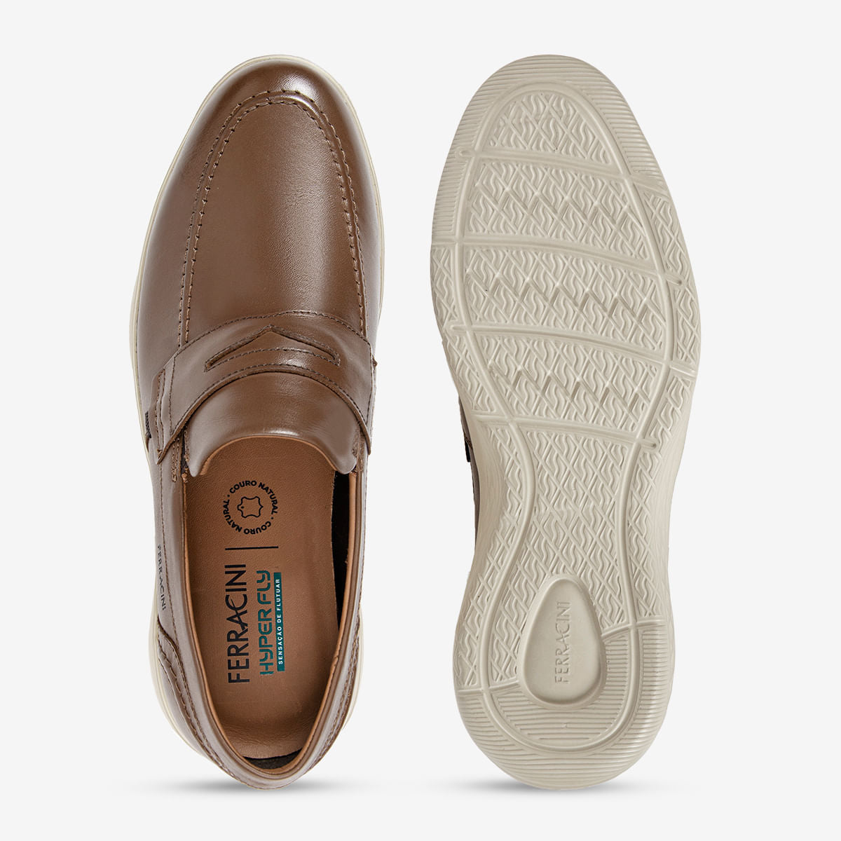 Loafer Social Masculino de Couro Conhaque Porter | Ferracini - Image 4