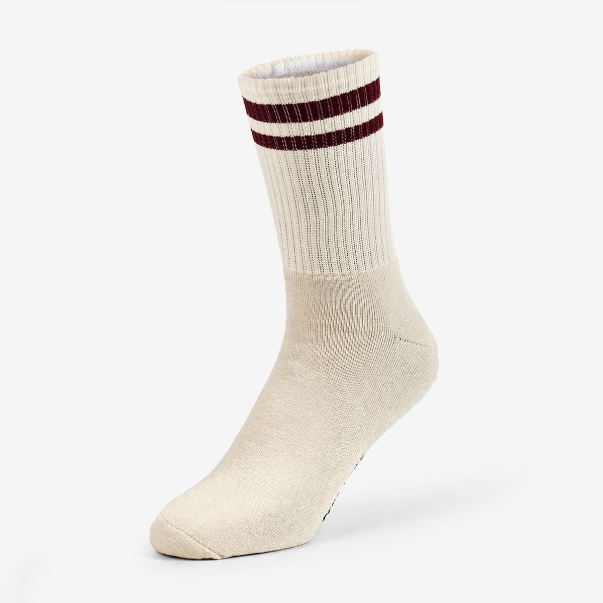 Meia Masculina Creme e Bordô