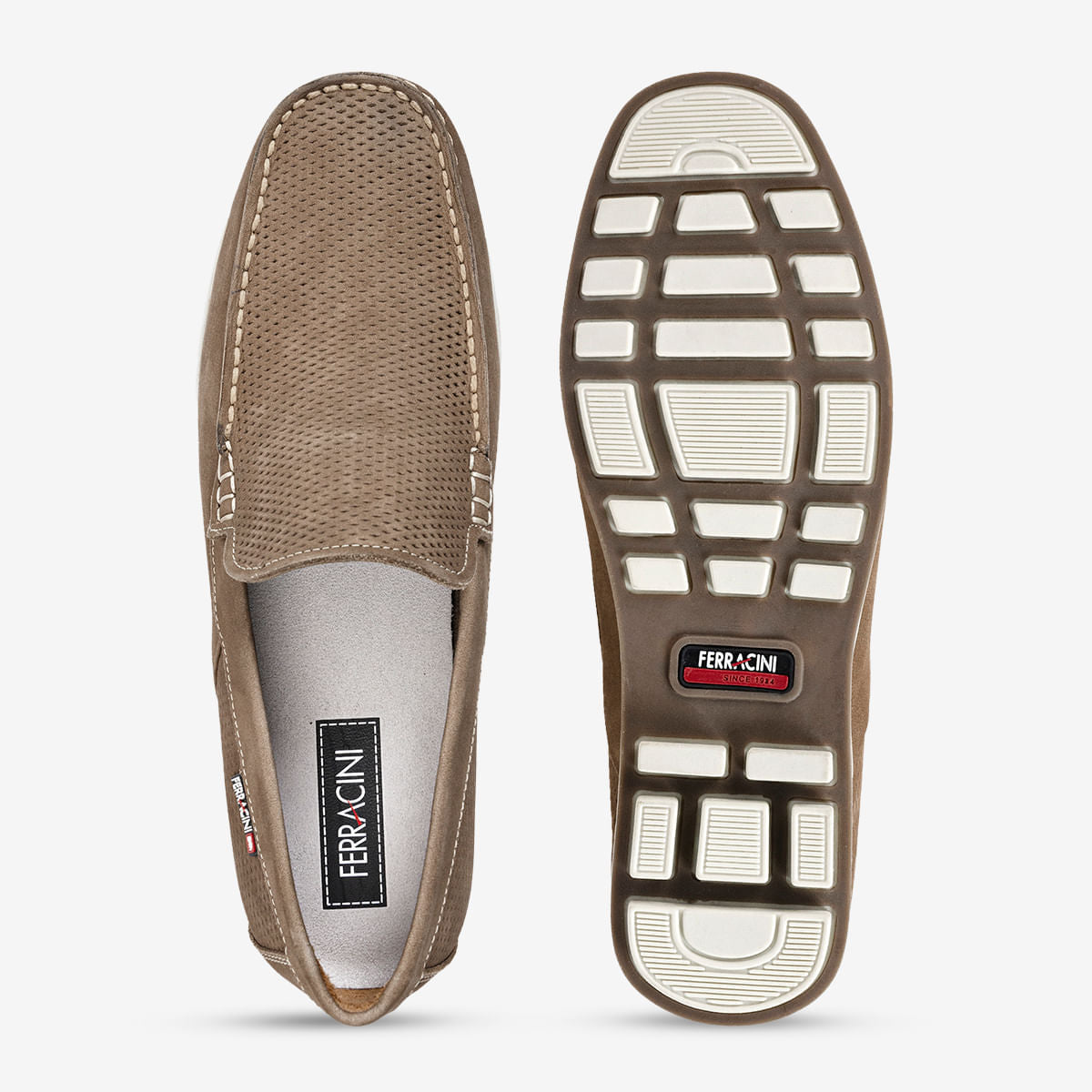 Mocassim Masculino de Couro Marrom Claro Astral | Ferracini - Image 3