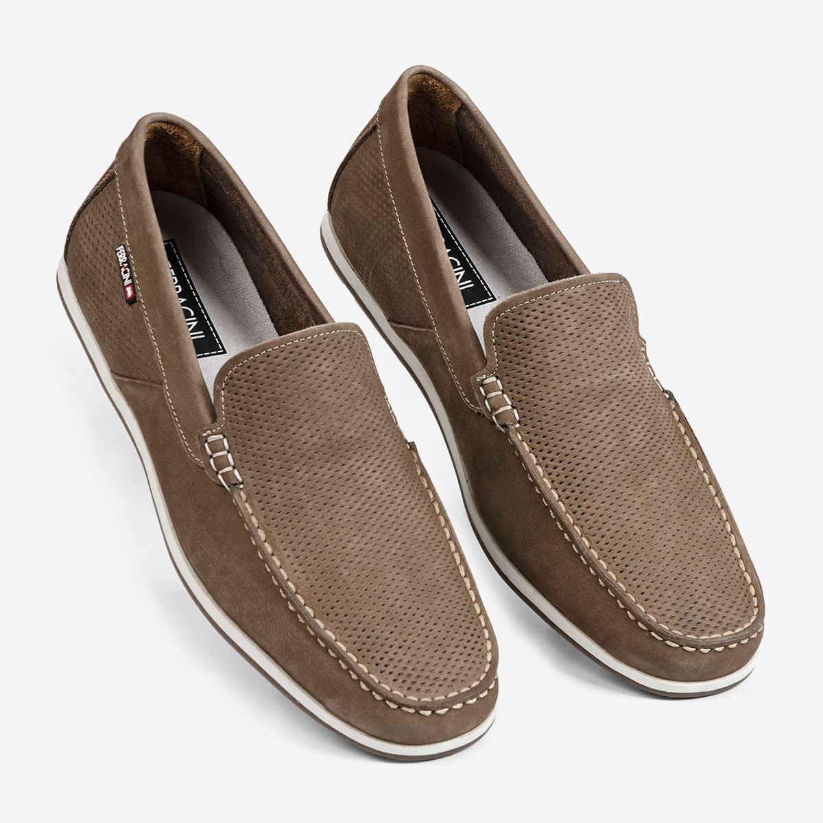 Mocassim Masculino de Couro Marrom Claro Astral | Ferracini - Image 2