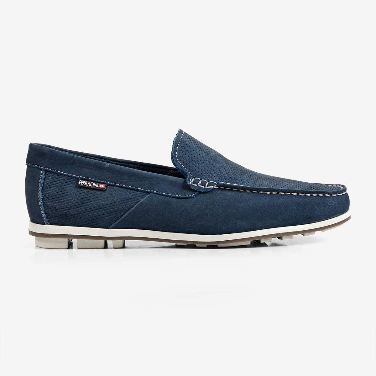 Mocassim Masculino de Couro Marinho Astral | Ferracini