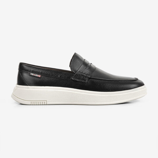 Mocassim Masculino de Couro Preto Logan
