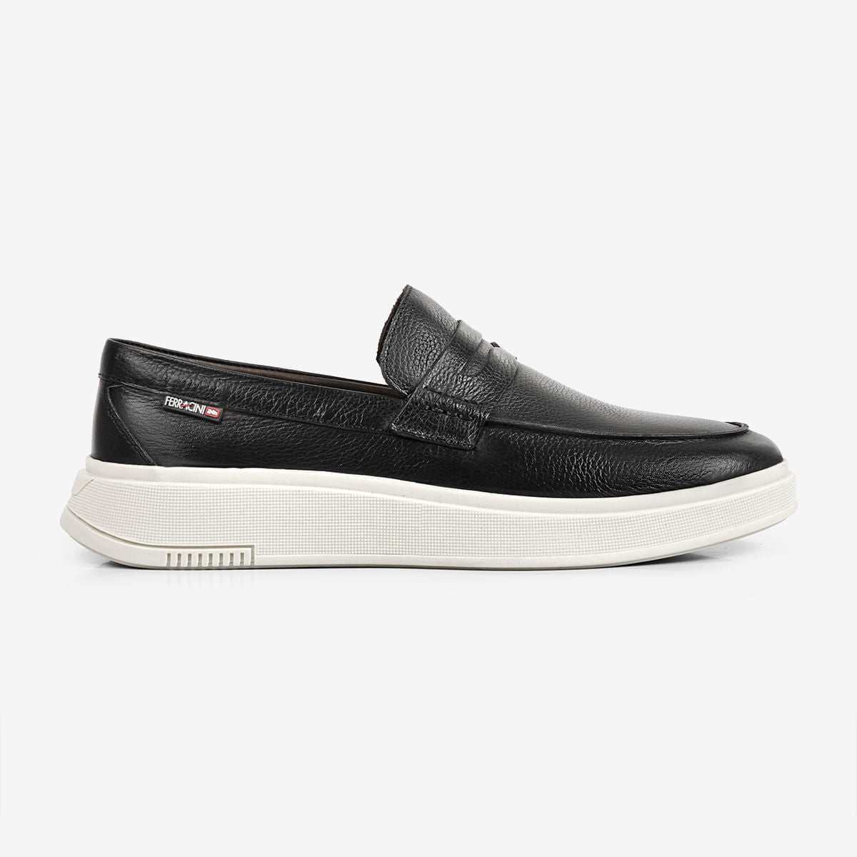 Mocassim Masculino de Couro Preto Logan