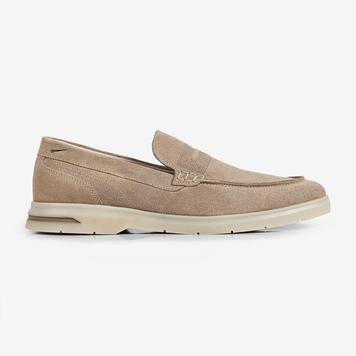Mocassim Masculino de Camurça Nude Malta Plus