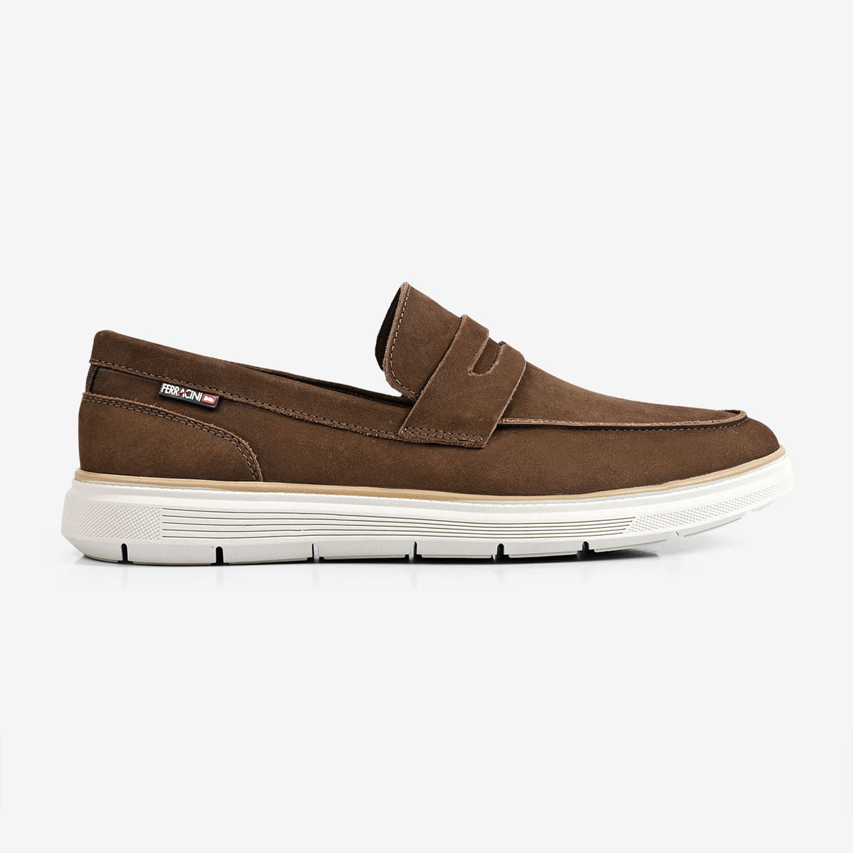 Mocassim Masculino de Couro Café Prisma