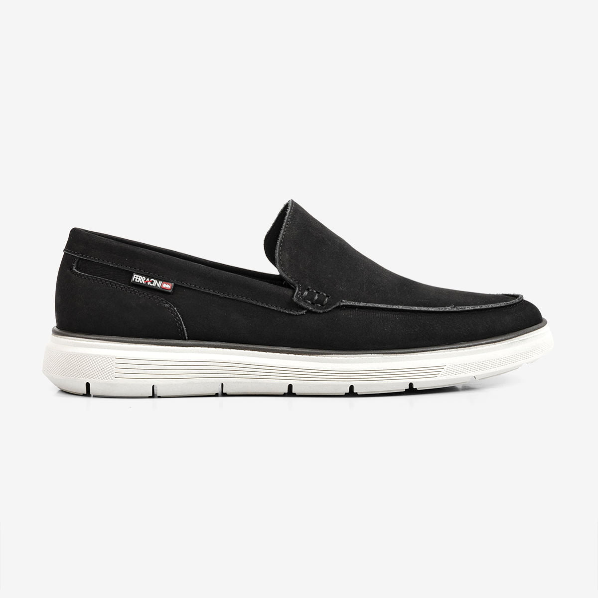 Mocassim Masculino de Couro Preto Prisma