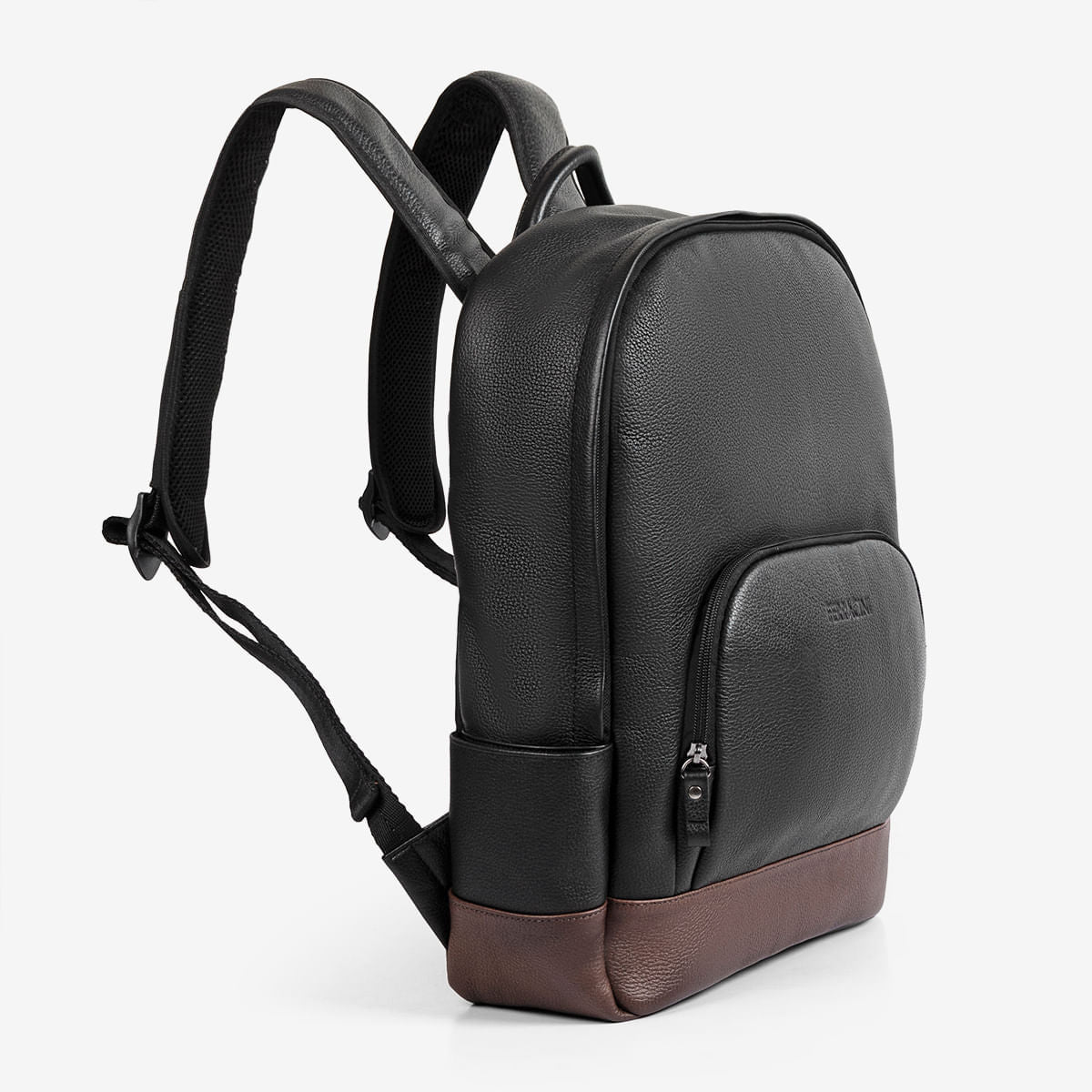 Mochila Masculina de Couro Preta e Conhaque | Ferracini - Image 4