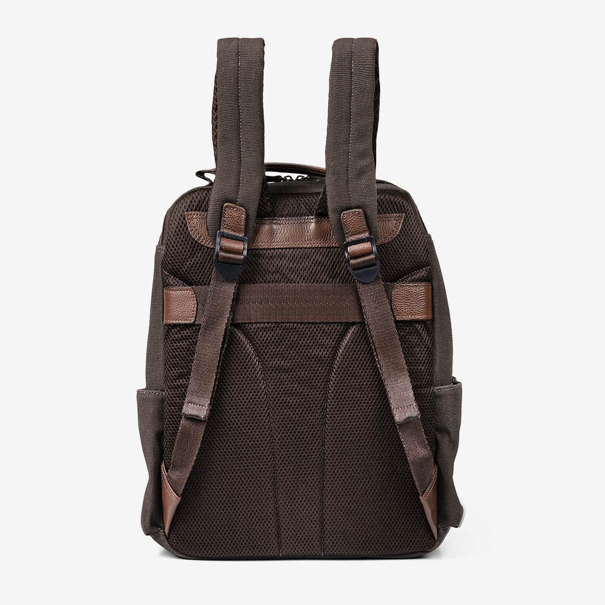 Mochila de Couro Cabernet Conhaque e Lona Café | Ferracini - Image 3