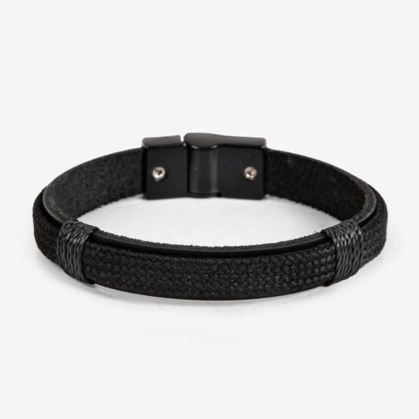 Pulseira Masculina em Couro Preta | Ferracini