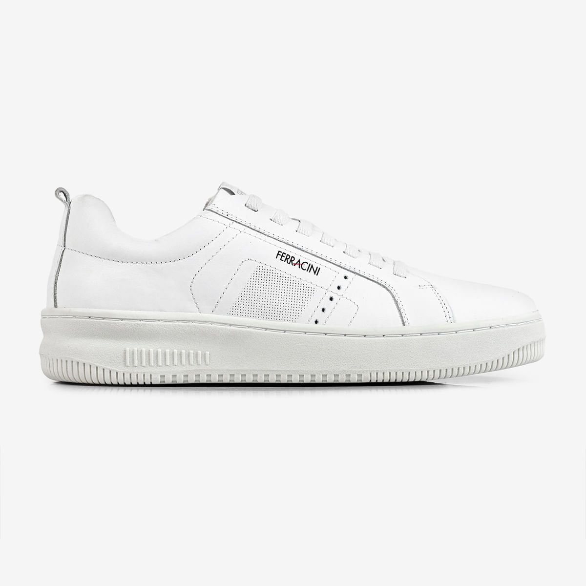 Sapatênis Masculino de Couro Branco Blur