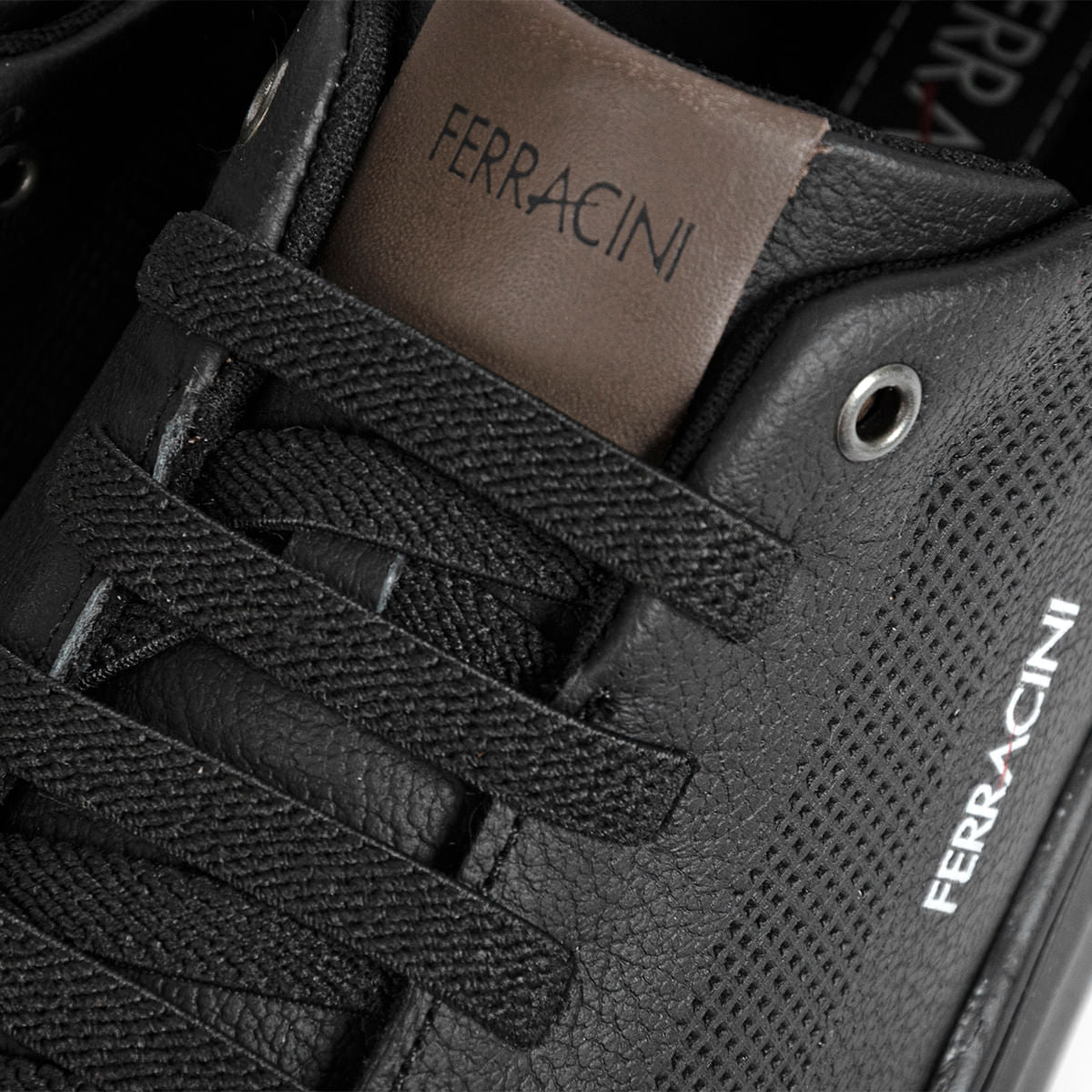 Sapatênis Masculino de Couro Preto Glow | Ferracini - Image 4
