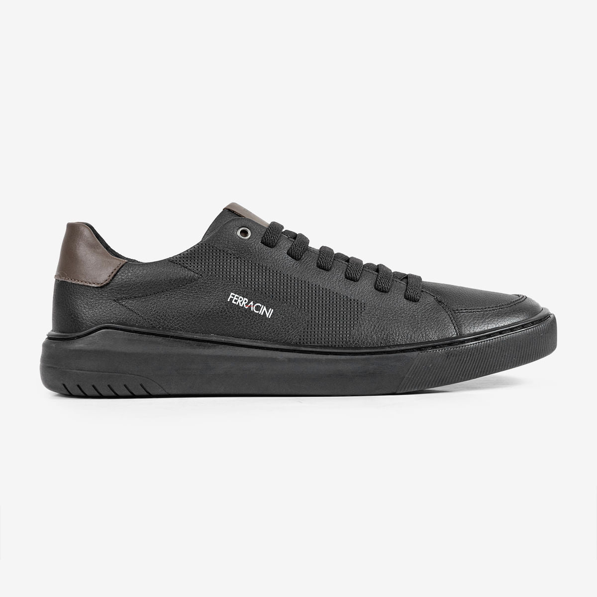 Sapatênis Masculino de Couro Preto Glow | Ferracini