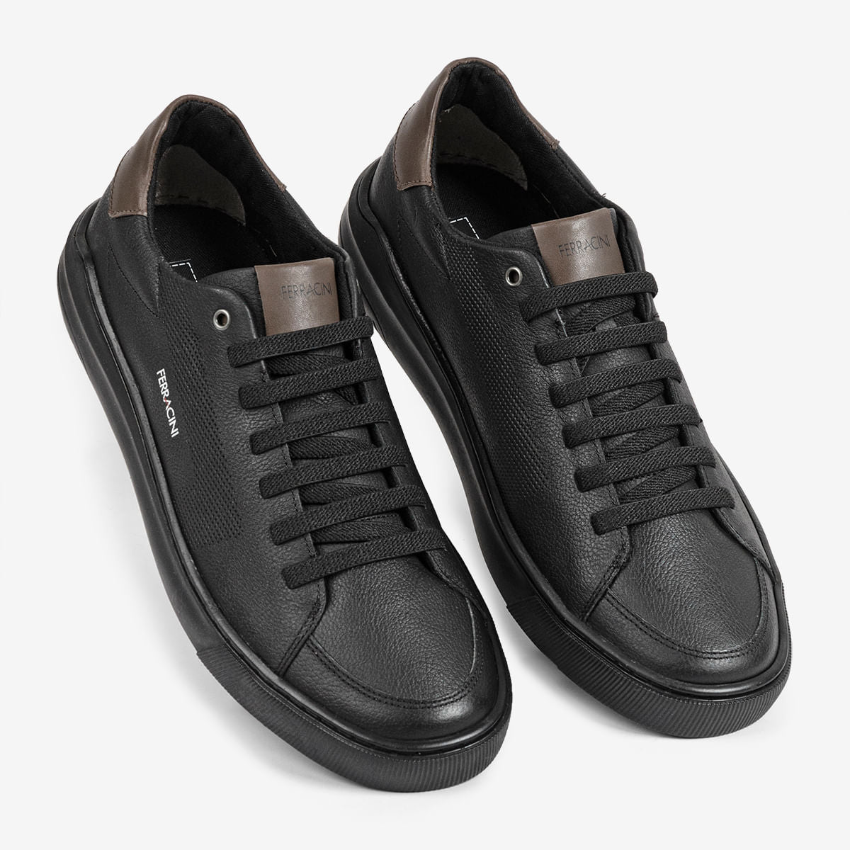 Sapatênis Masculino de Couro Preto Glow | Ferracini - Image 3