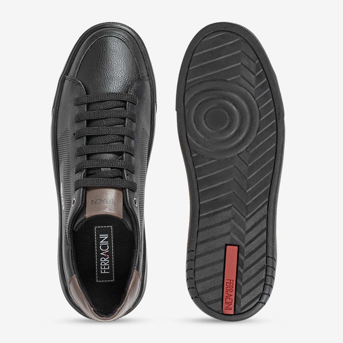 Sapatênis Masculino de Couro Preto Glow | Ferracini - Image 2