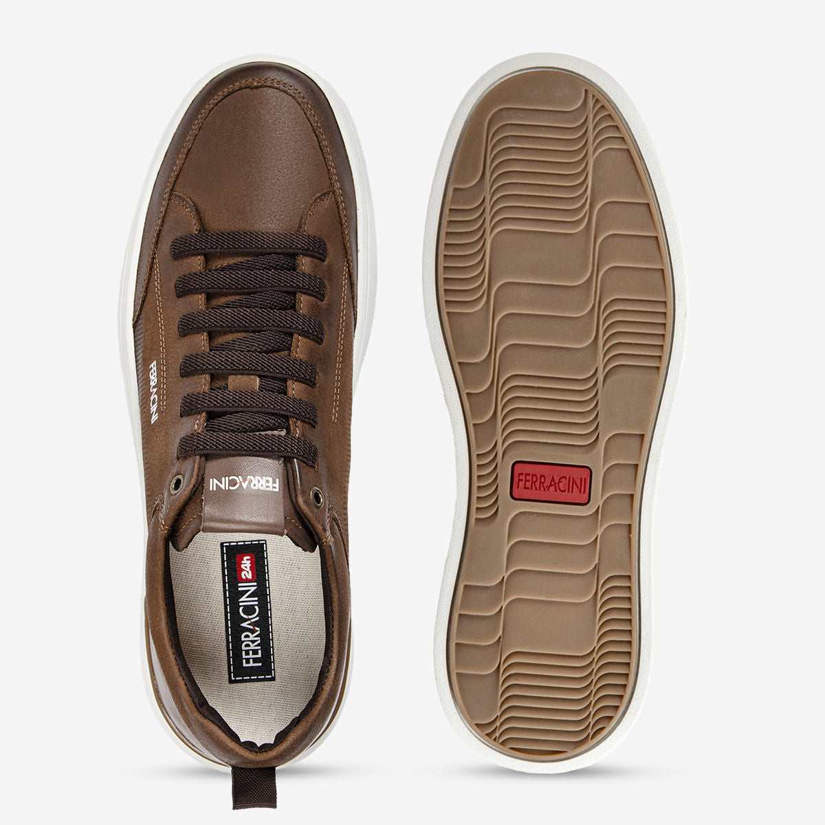 Sapatênis Masculino de Couro Chocolate Gold | Ferracini - Image 3