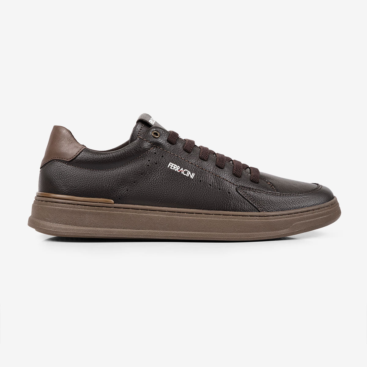 Sapatênis Masculino de Couro Marrom Carbono Gold | Ferracini