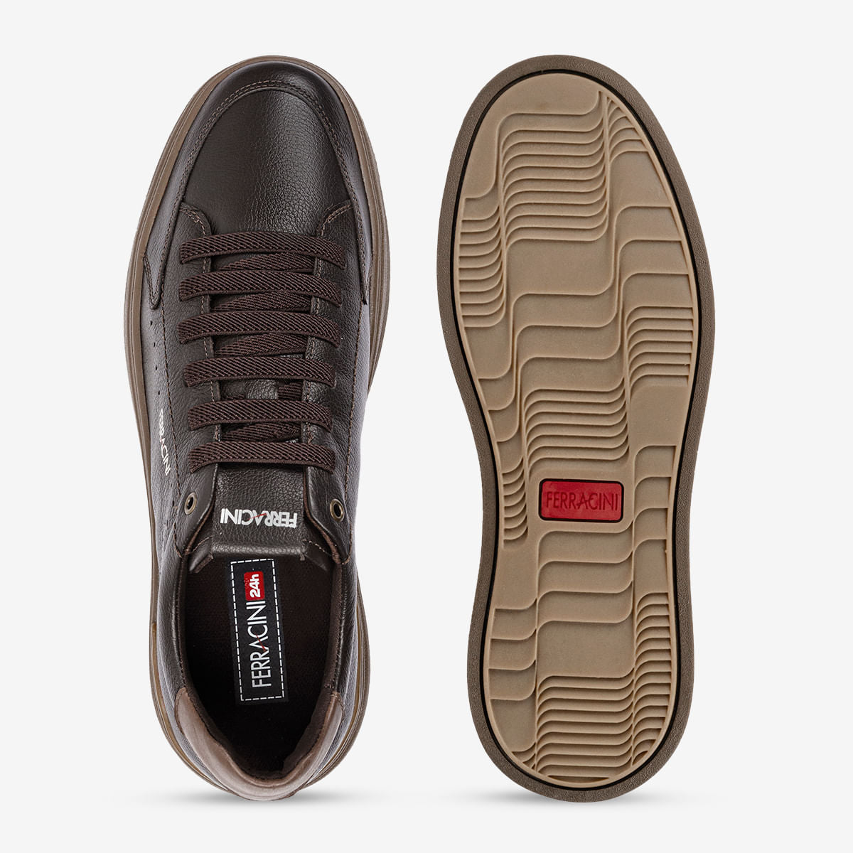 Sapatênis Masculino de Couro Marrom Carbono Gold | Ferracini - Image 3