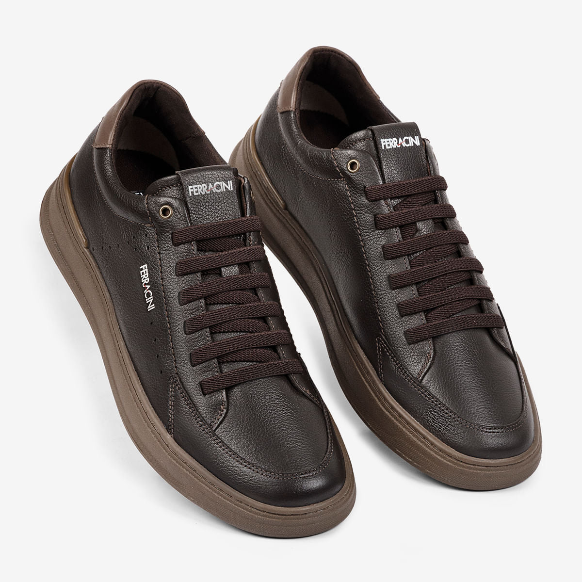 Sapatênis Masculino de Couro Marrom Carbono Gold | Ferracini - Image 2