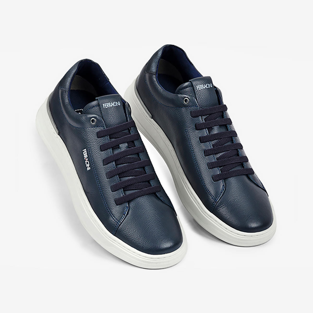 Sapatênis Masculino de Couro Azul Marinho Gold | Ferracini - Image 2