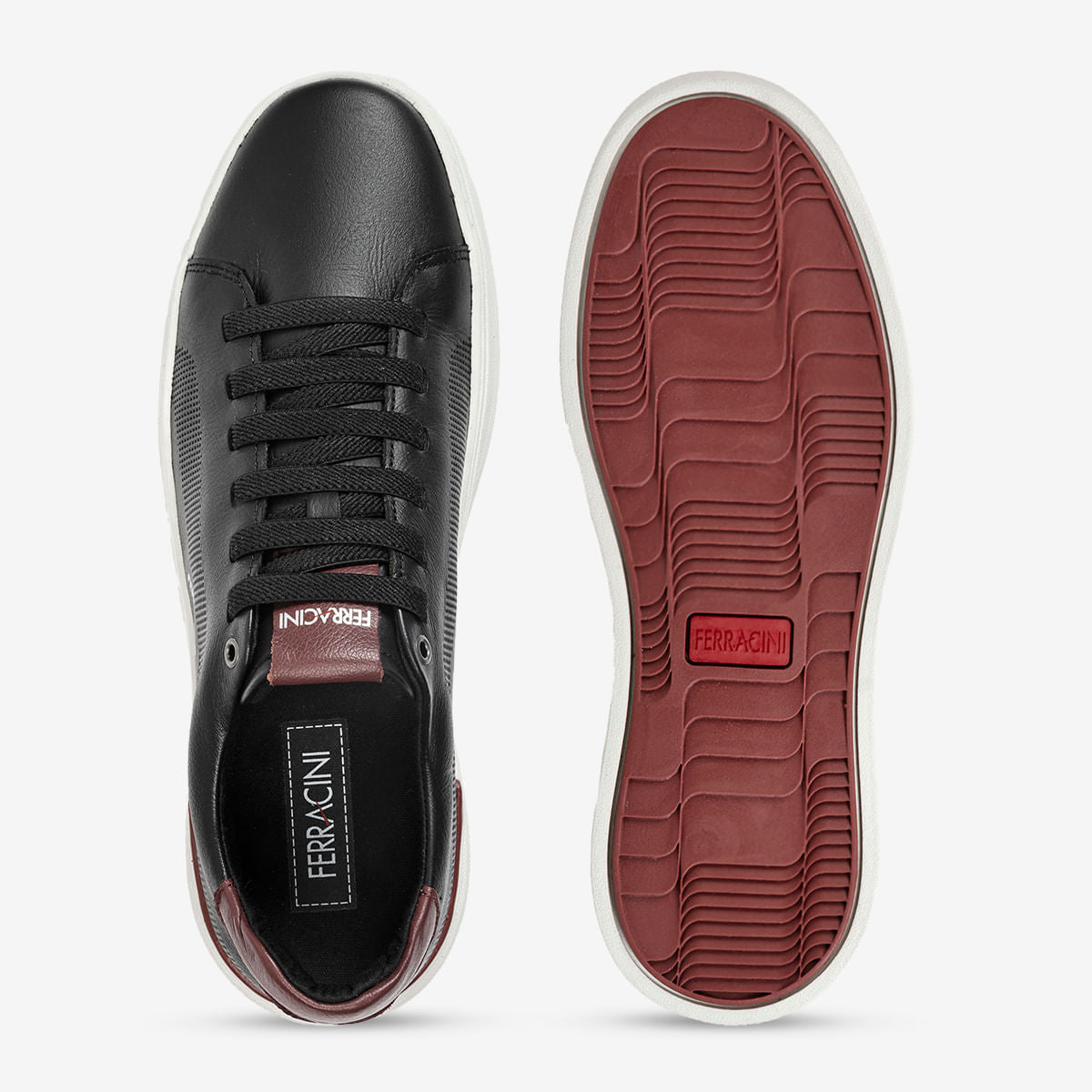 Sapatênis Masculino de couro Preto com Detalhes Gold - Image 3