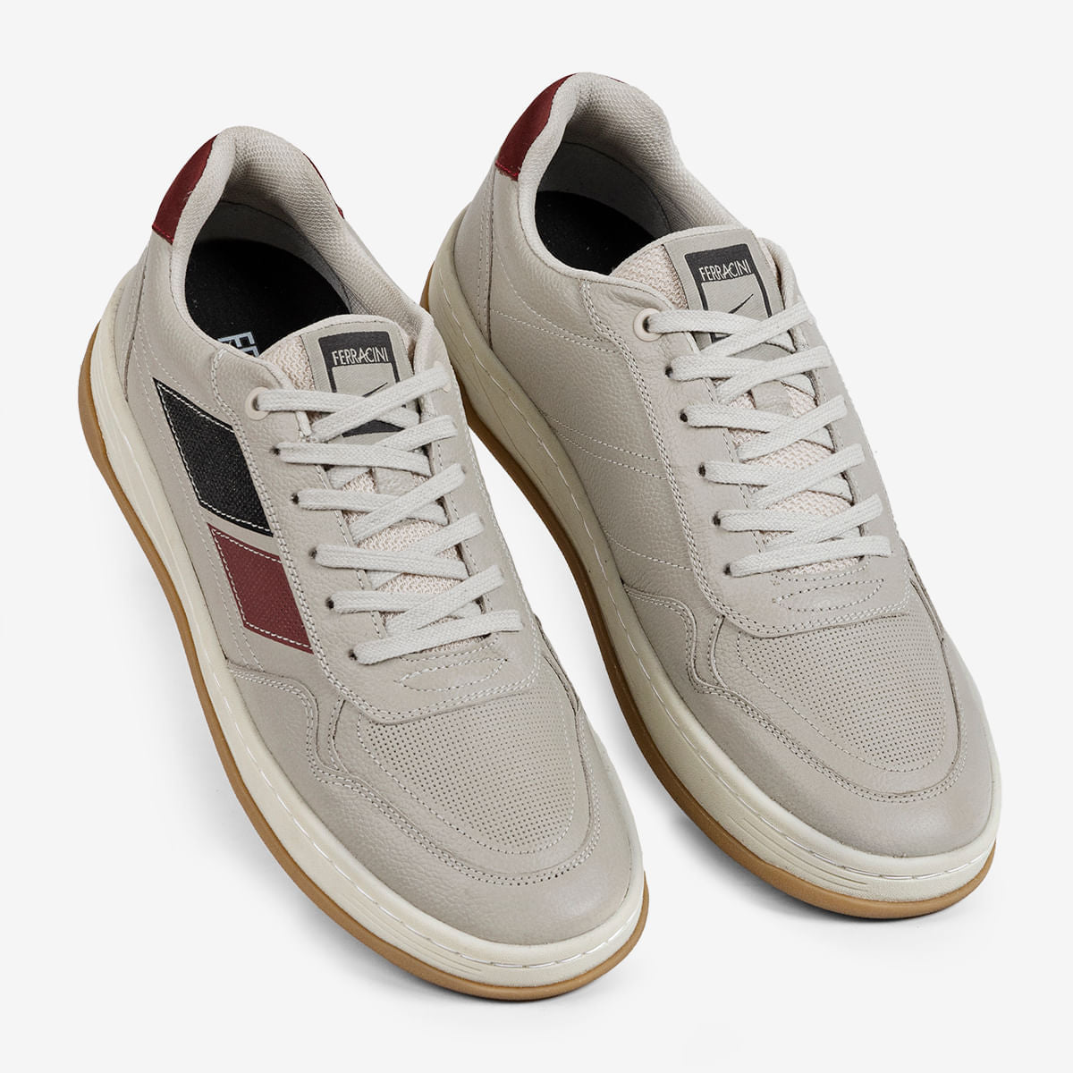Sapatênis Masculino de Couro Cinza Claro Jax - Image 3