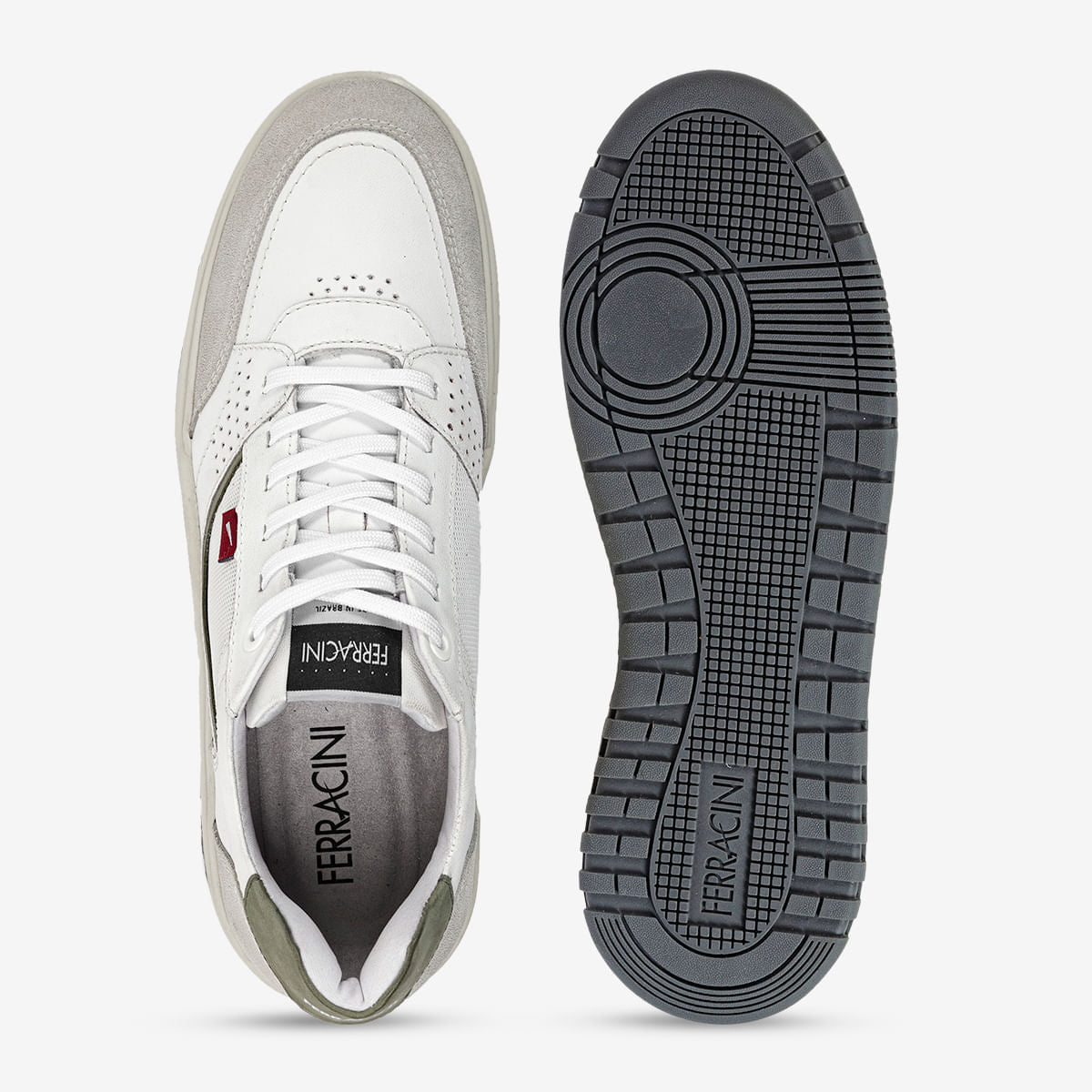 Sapatênis Masculino de Couro e Camurça Branco Max - Image 2