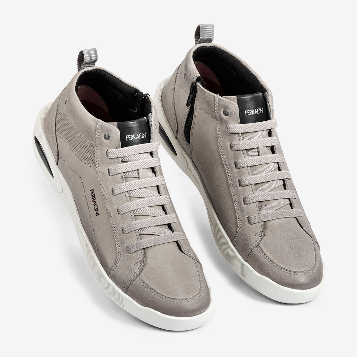 Sapatênis Masculino de Couro Cinza Pulse | Ferracini - Image 2