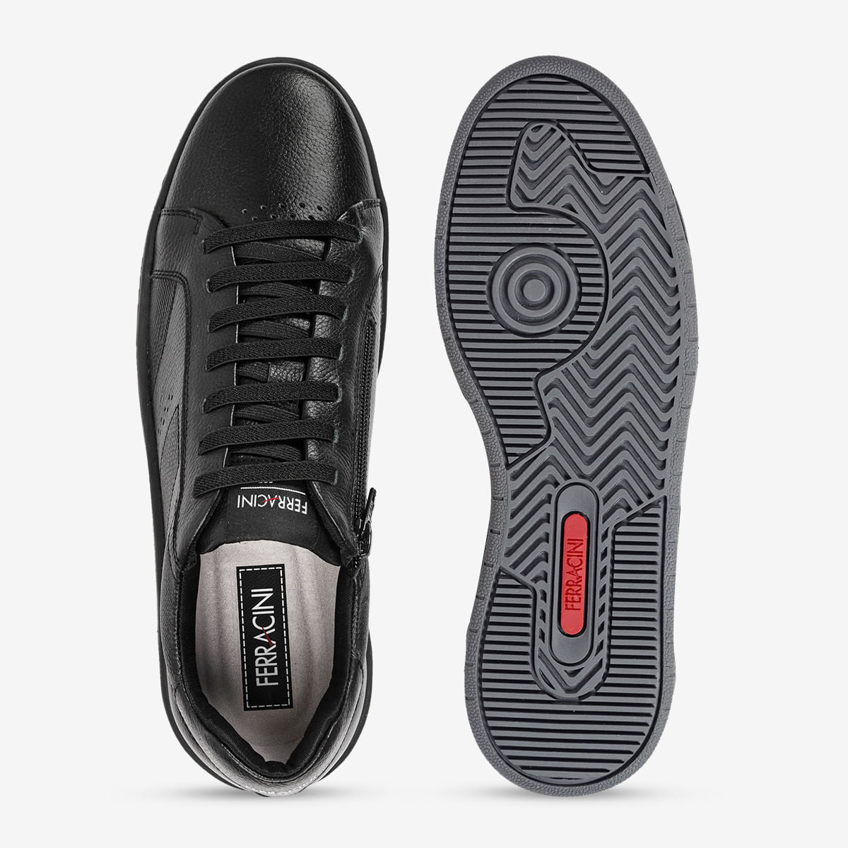 Sapatênis Masculino de Couro Preto Vox | Ferracini - Image 3