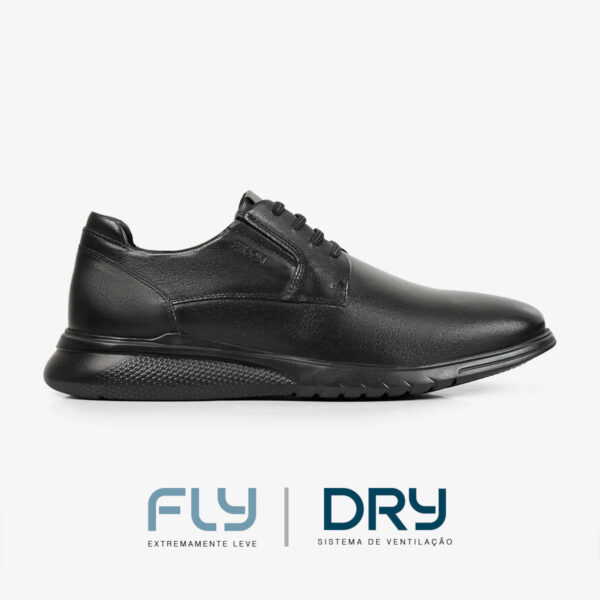 Sapato Masculino de Couro Preto Glover | Ferracini