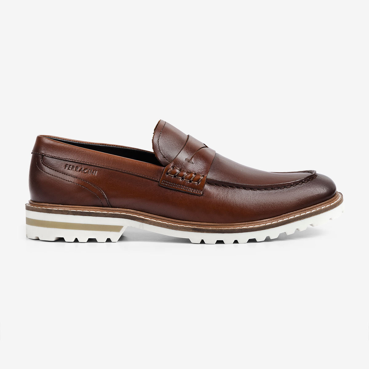 Sapato Masculino de Couro Conhaque Cincy | Ferracini