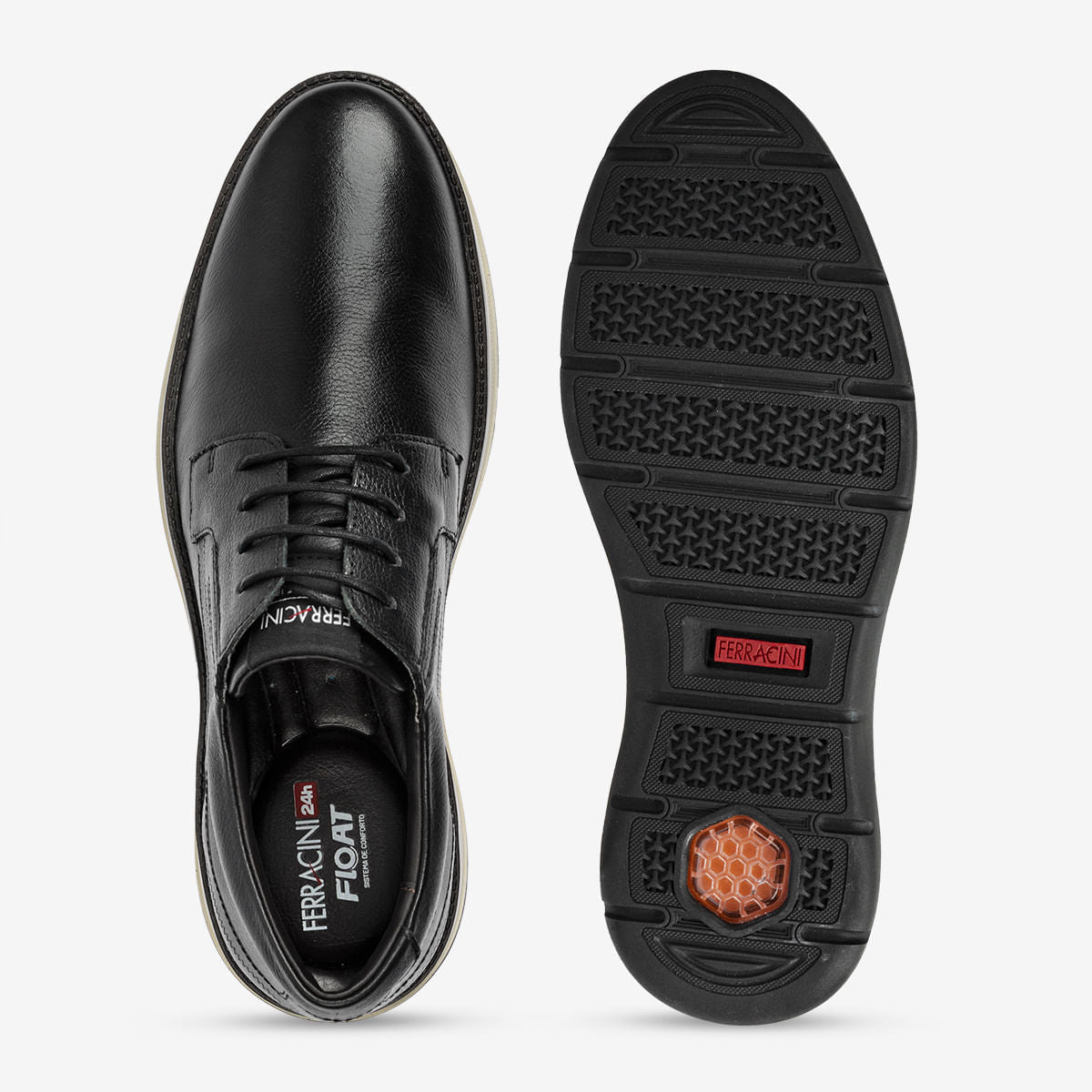 Sapato Masculino de Couro Preto Fluence | Ferracini - Image 3