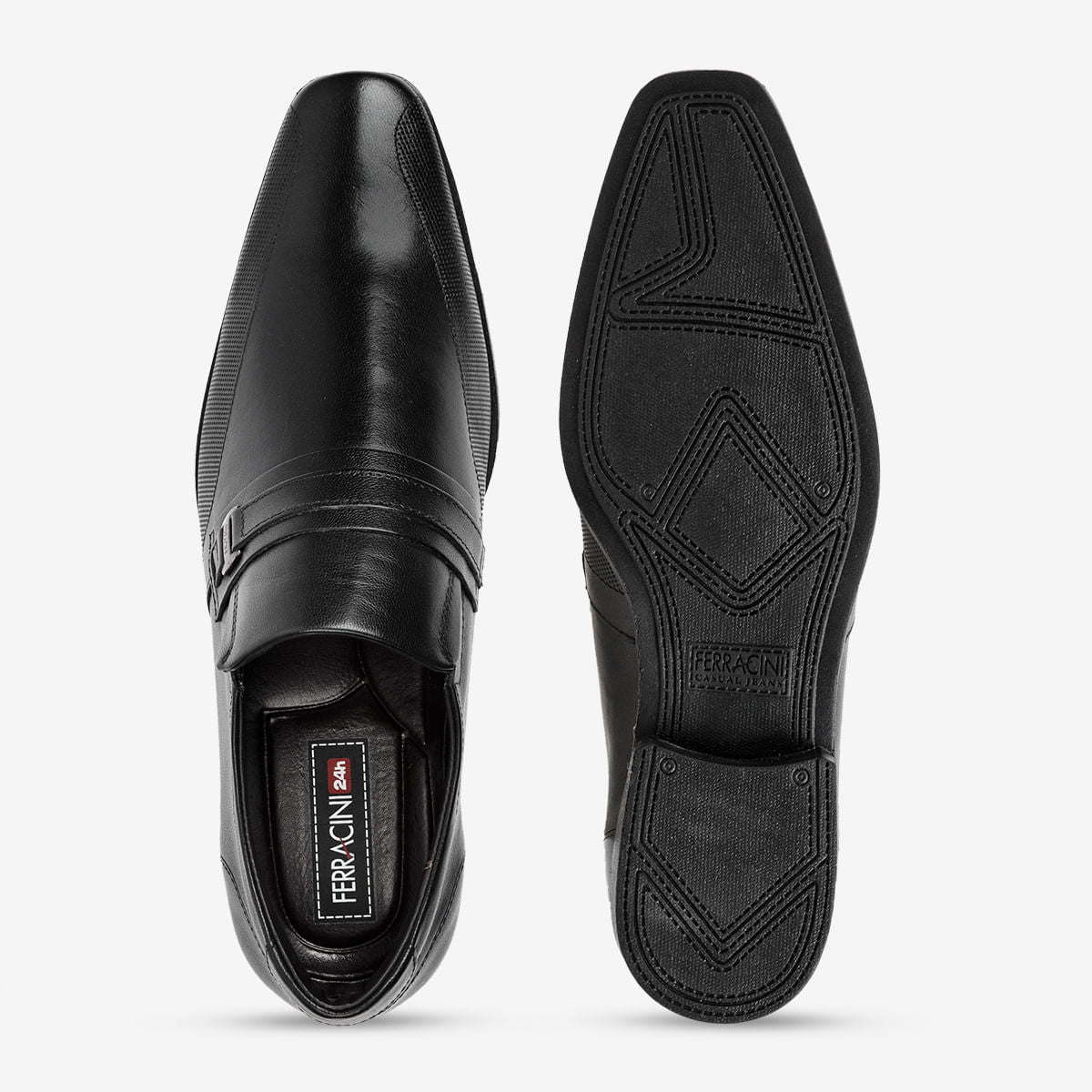 Sapato Masculino de Couro Preto Liverpool | Ferracini - Image 3
