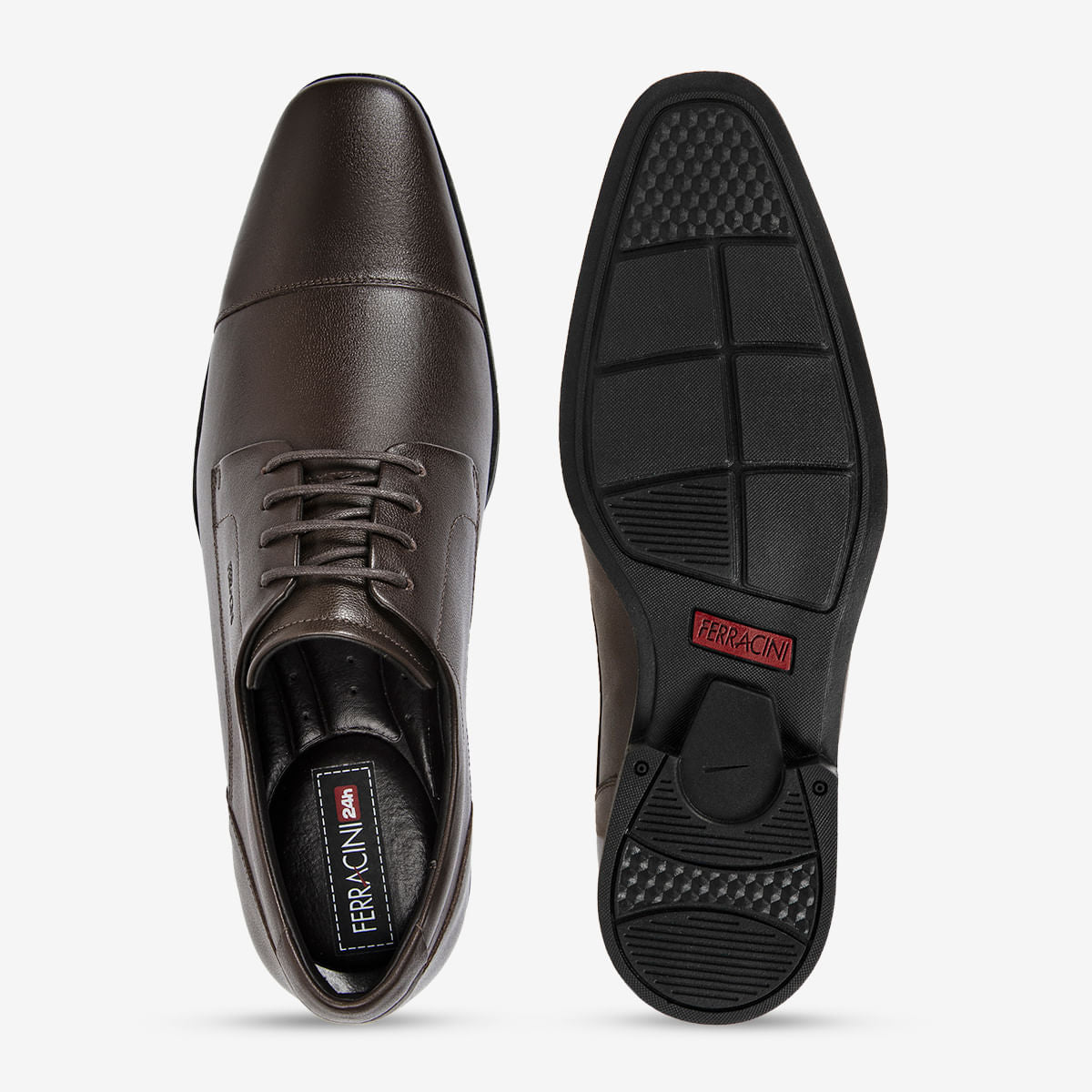 Sapato Masculino de Couro Mogno London | Ferracini - Image 3
