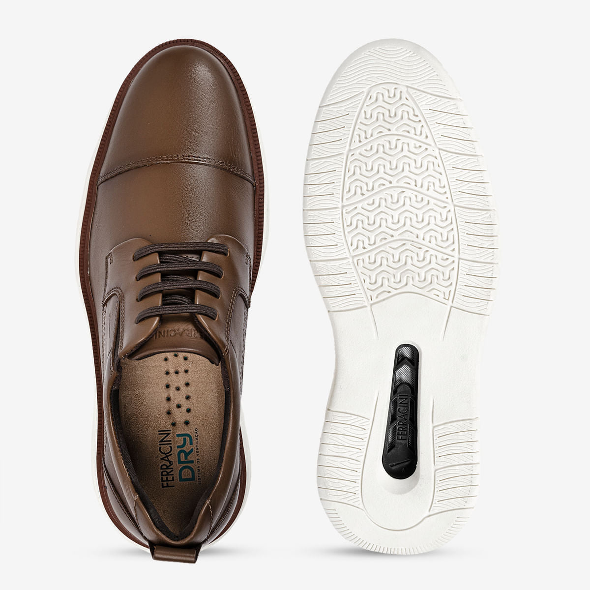 Sapato Masculino de Couro Marrom Conhaque Modena - Image 3