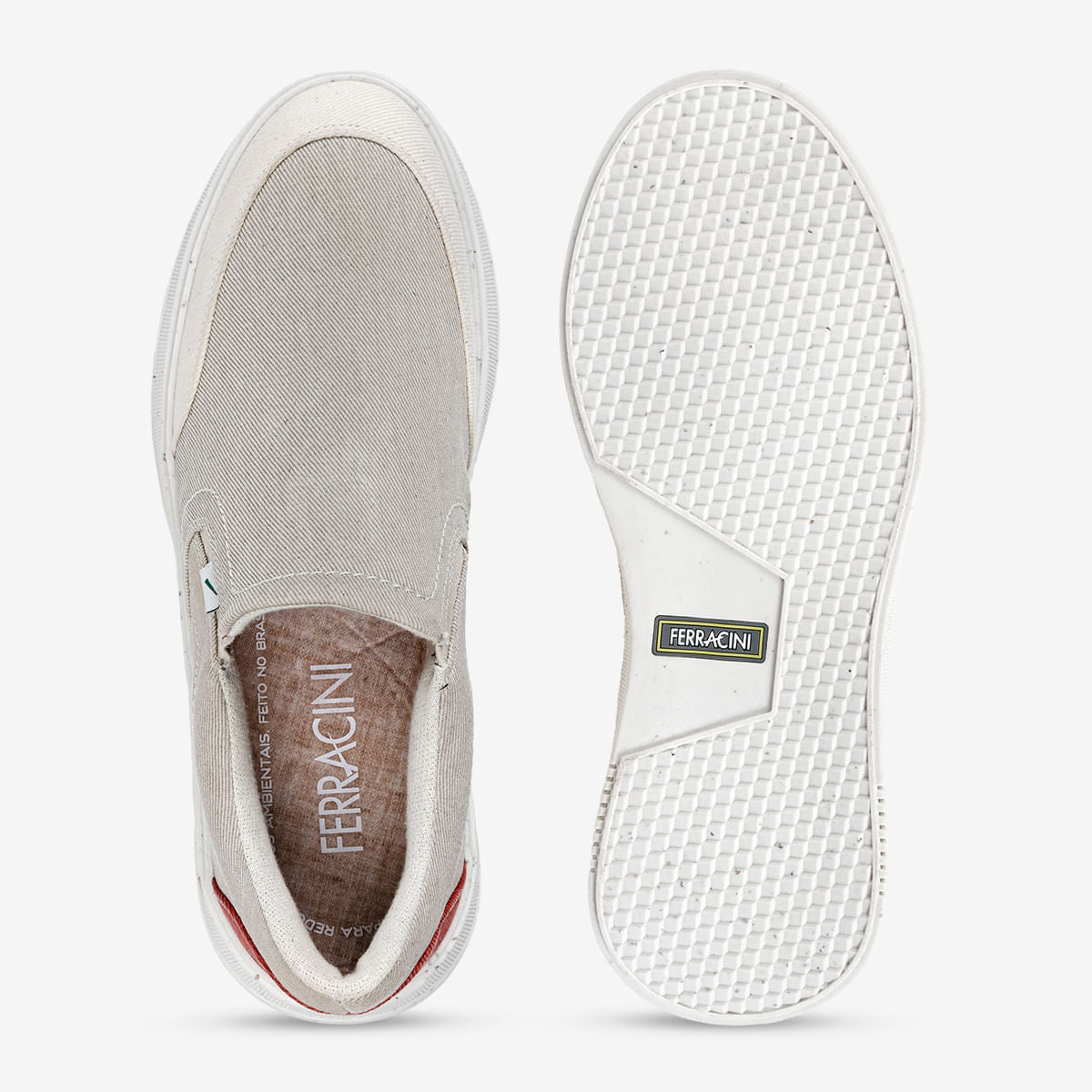 Slip On Masculino Sustentável Natural Logan Green | Ferracini - Image 3