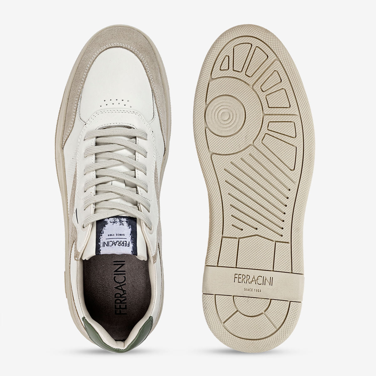 Sneaker Masculino de Couro Off e Camurça Areia Dream - Image 2
