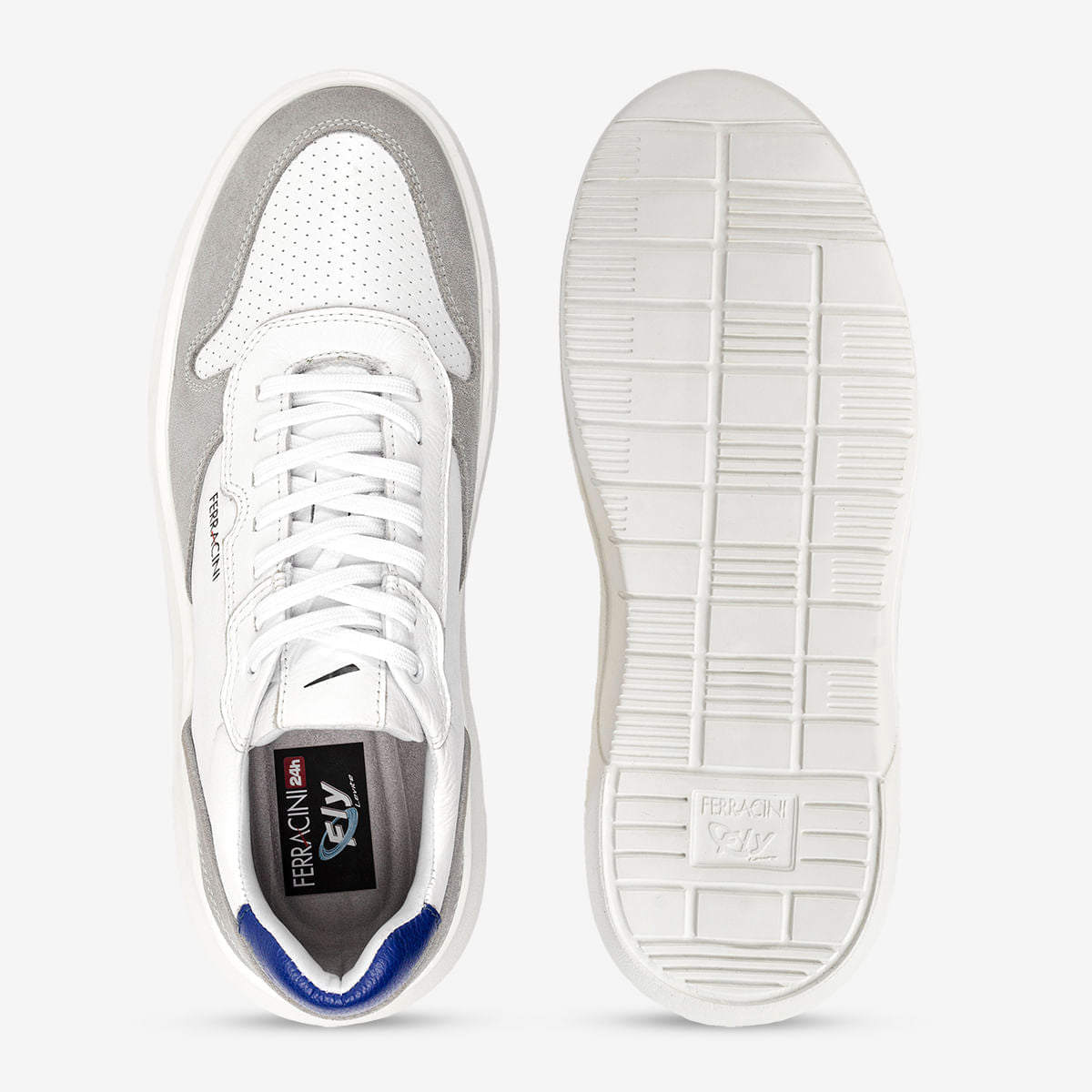 Sneaker de Couro Branco e Camurça Cinca Energy | Ferracini - Image 4