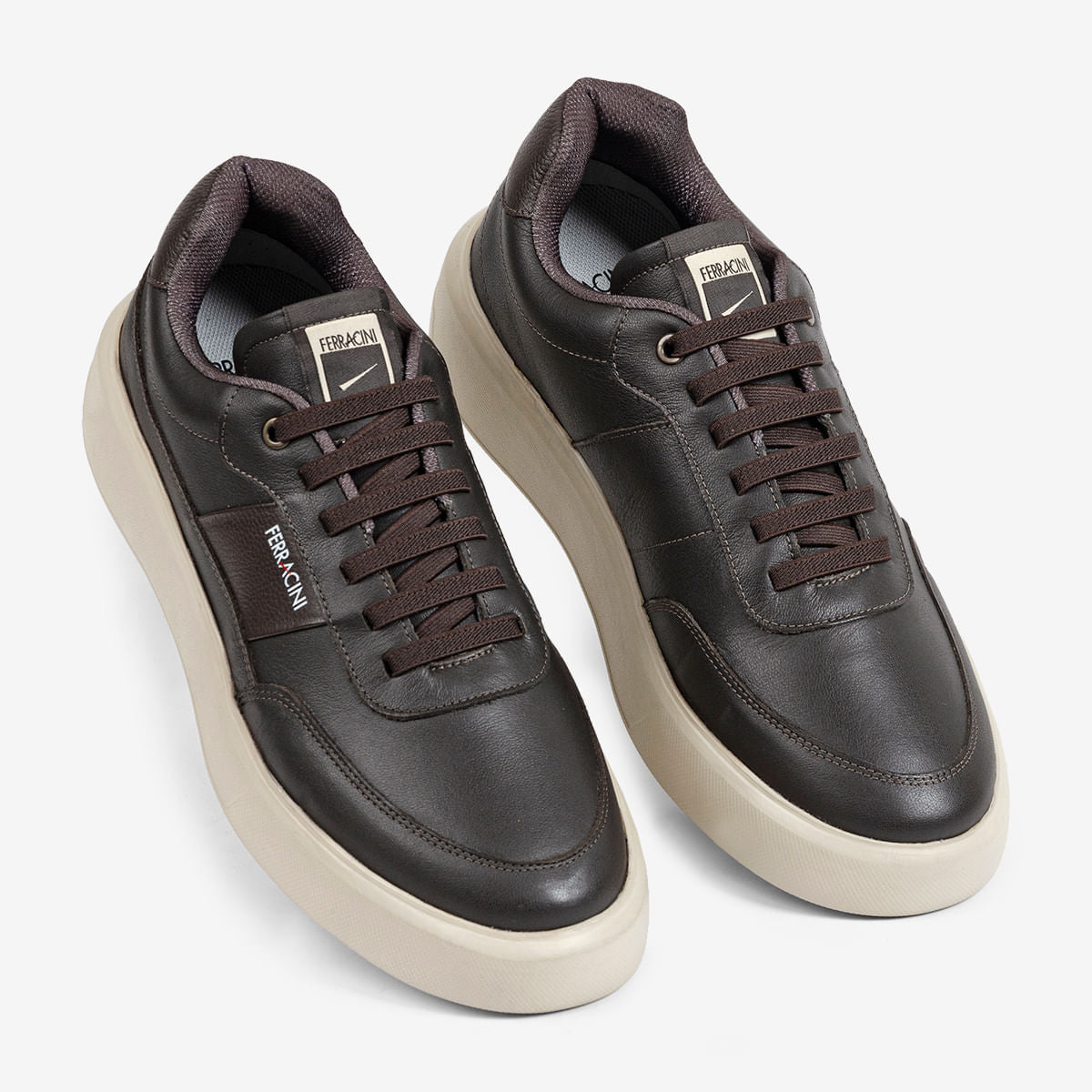 Sneaker Masculino em Couro Café Flip | Ferracini - Image 3