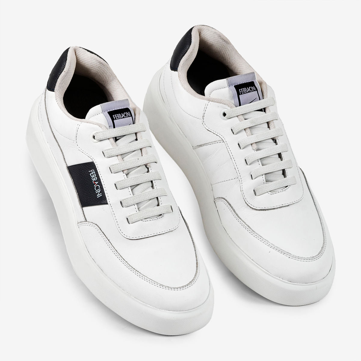 Sneaker Masculino em Couro Branco Flip | Ferracini - Image 3