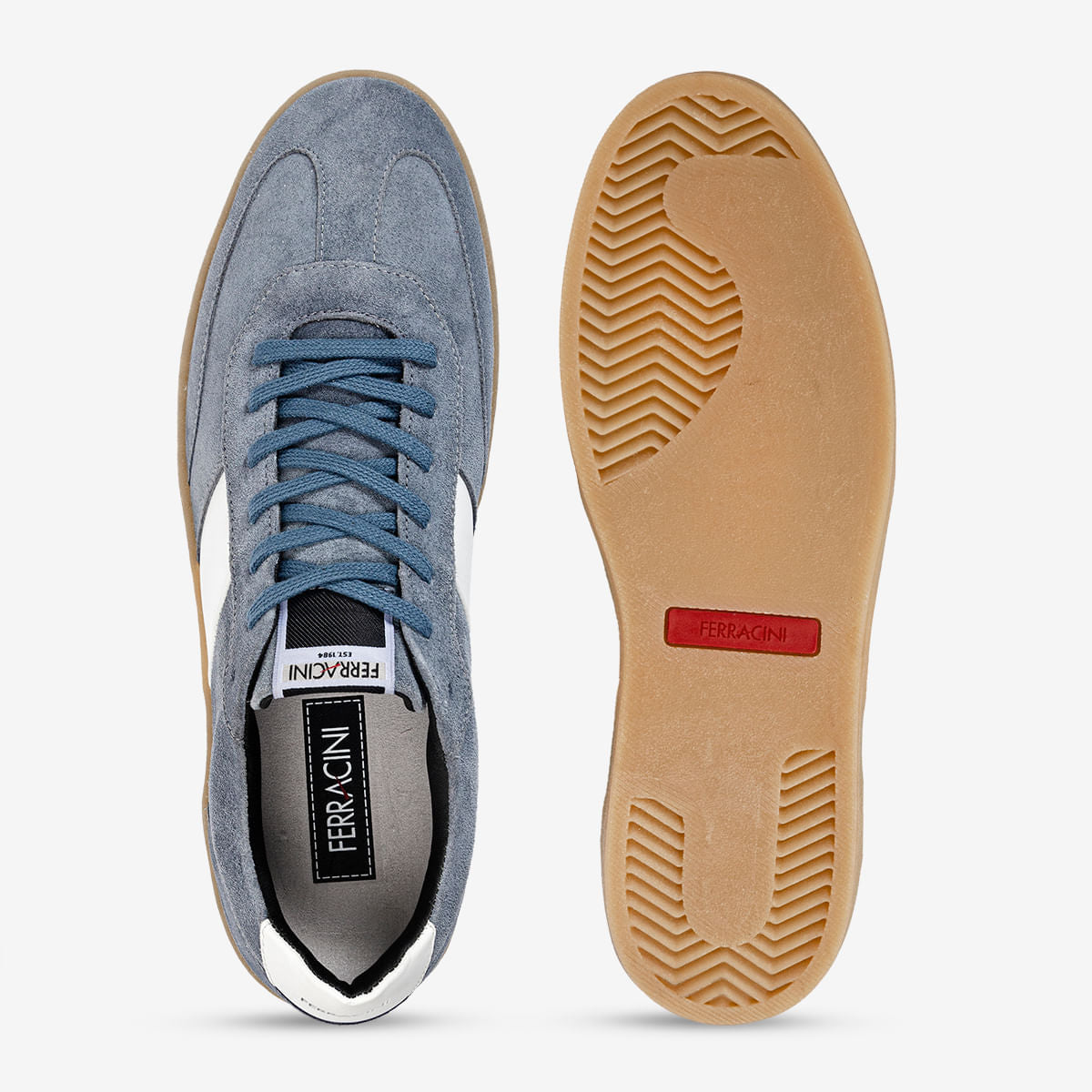 Sneaker Masculino em Camurça Azul Ibiza | Ferracini - Image 3